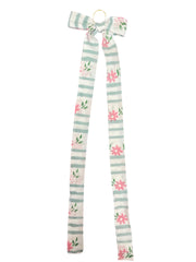 Petit Pink Flower and Stripe Bow