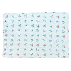 Aqua Stripes & Flowers Quilted Placemats