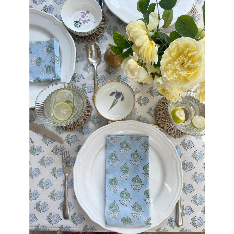 Blue Delphinium Table Cloth The Charpoy