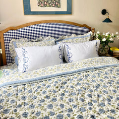 Blue Embroidered Pillow Covers The Charpoy
