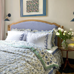 Blue Embroidered Pillow Covers The Charpoy