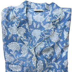 Blue Flower Cotton Pyjamas The Charpoy