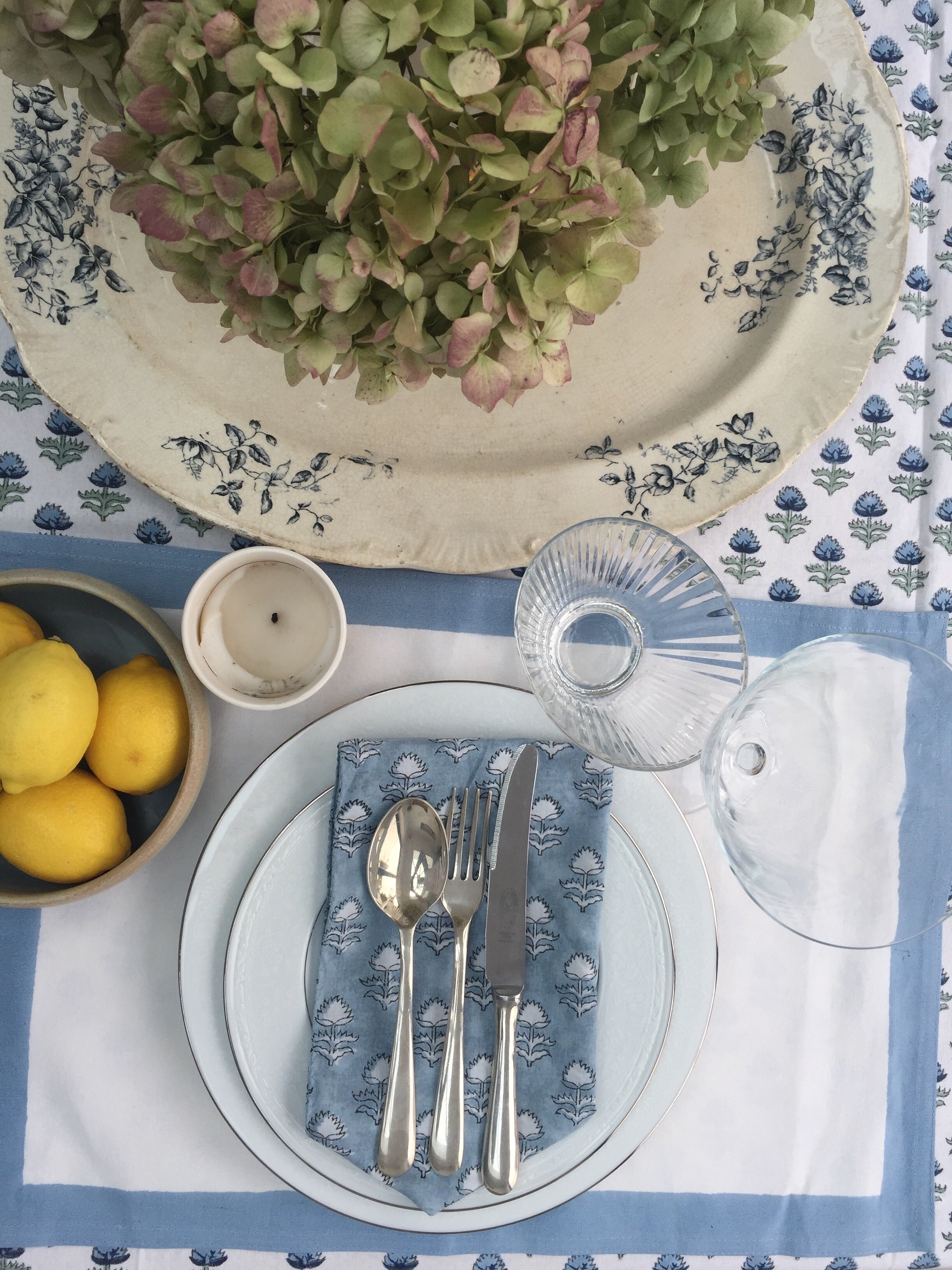 Blue Flower Table Cloth The Charpoy