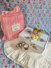 Cherry Blossom Flower Wood Blockprinting Kit - Frill Edged Cushion Cover The Charpoy