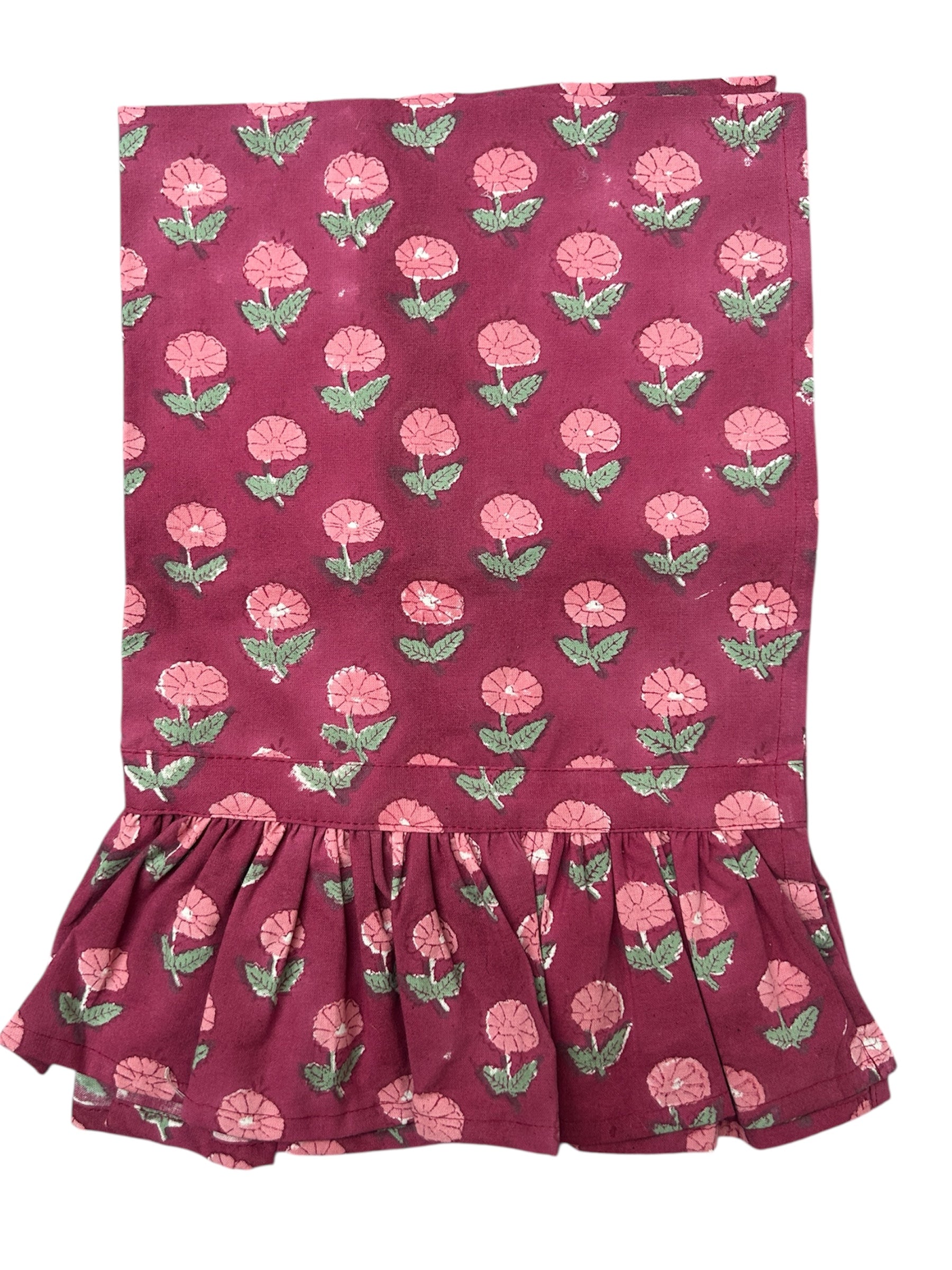 Cherry Red cotton hand kitchen towel The Charpoy