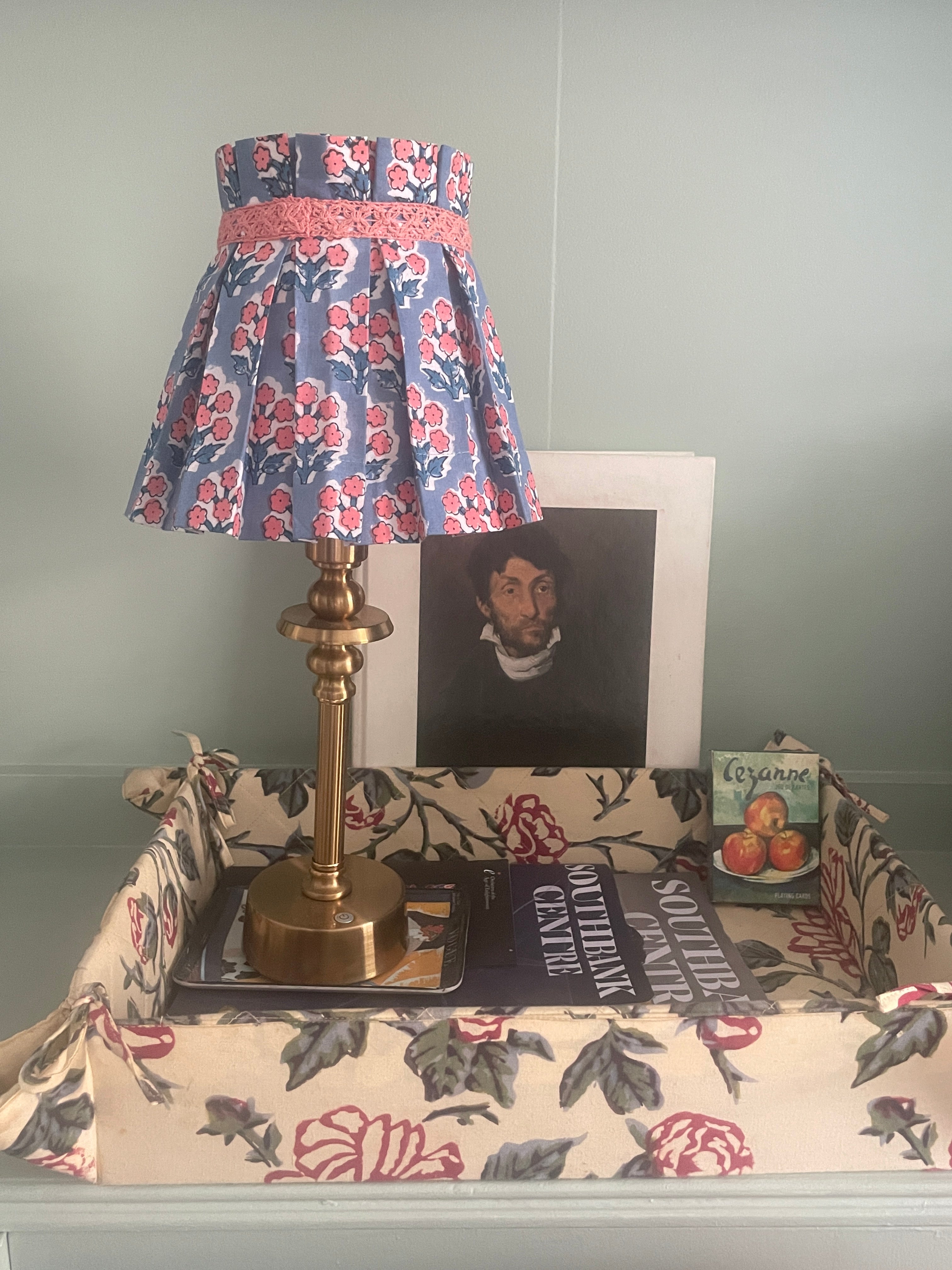Corn flower Blue Box Pleat Lampshade Cover The Charpoy