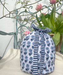 Cornflower Blue Motif Wash/Lotion And Potions Bags