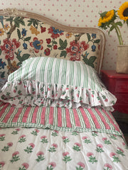 Pink Carnation Ruffled Pillow Covers