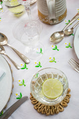 Daisy Embroidered Table Cloth The Charpoy