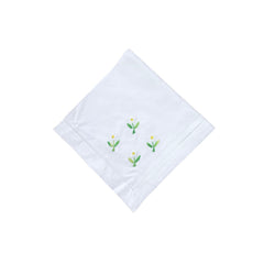 Daisy Flower Embroidered Napkins (Set Of Four) The Charpoy