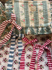 Olive Green & White Bows