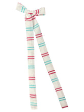 Turquoise And Red Stripe Bow