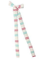 Turquoise And Red Stripe Bow