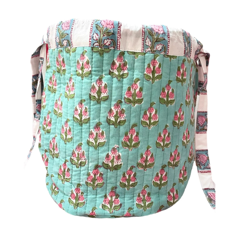 Forget Me Not Flower Motif Wash/Lotions & Potions Bag The Charpoy