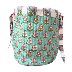 Forget Me Not Flower Motif Wash/Lotions & Potions Bag The Charpoy