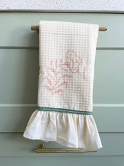 Green Trim Organic Waffle Cotton Hand Towels The Charpoy