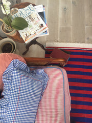 Limited Edition Red & Blue Stripe Hand Woven Dhurrie The Charpoy