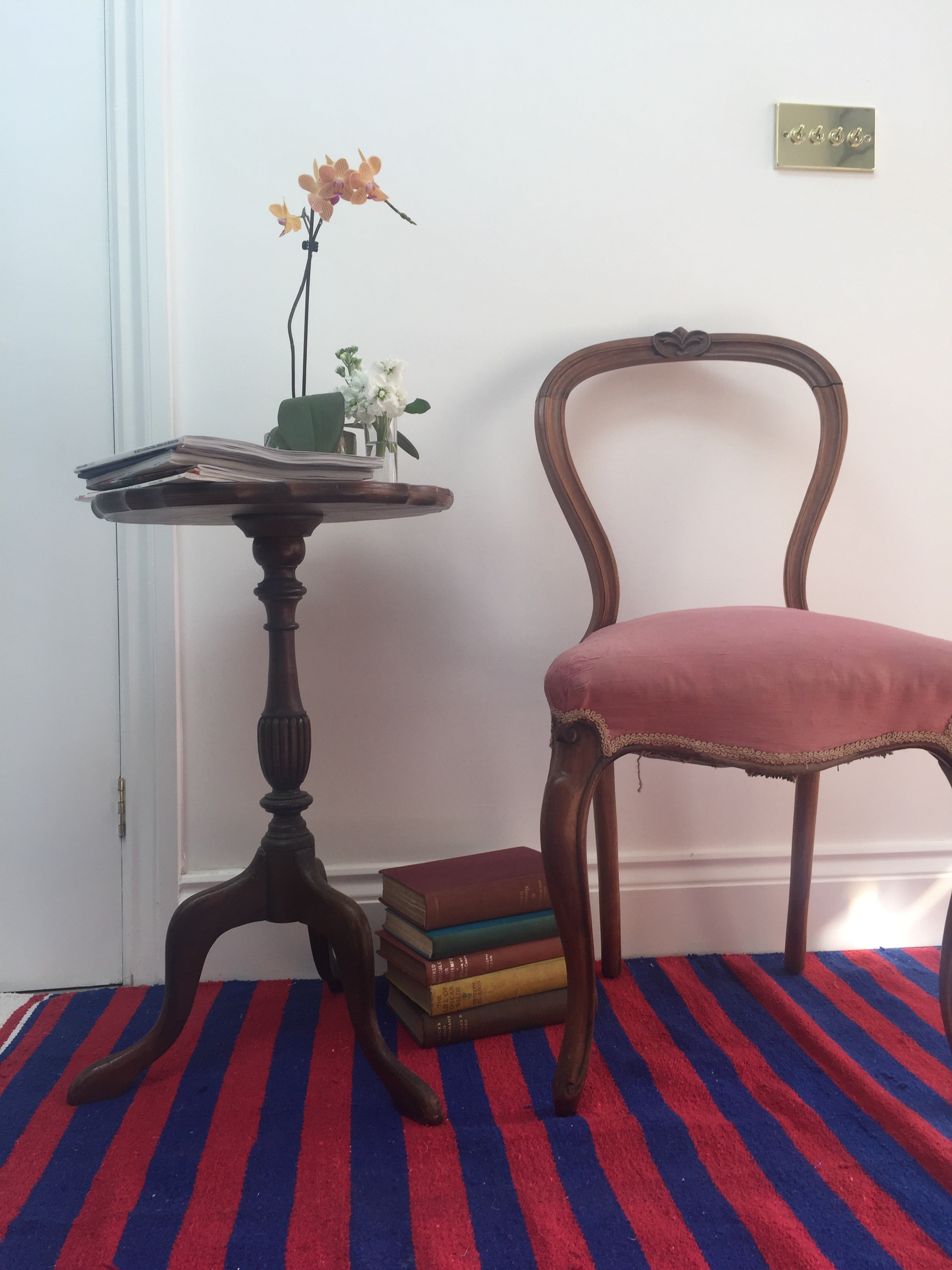 Limited Edition Red & Blue Stripe Hand Woven Dhurrie The Charpoy