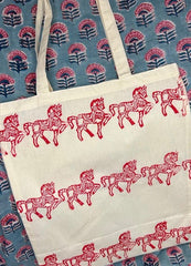 Mahawari Horse Wood Blockprinting Kit - Tote Bag The Charpoy