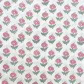 Marigold Flower Block Printed Fabric (Sold by the metre) The Charpoy