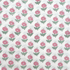 Marigold Flower Block Printed Fabric (Sold by the metre) The Charpoy