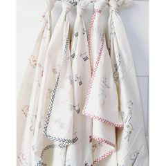 Organic Camel & Parrot Family Swaddle Blanket The Charpoy