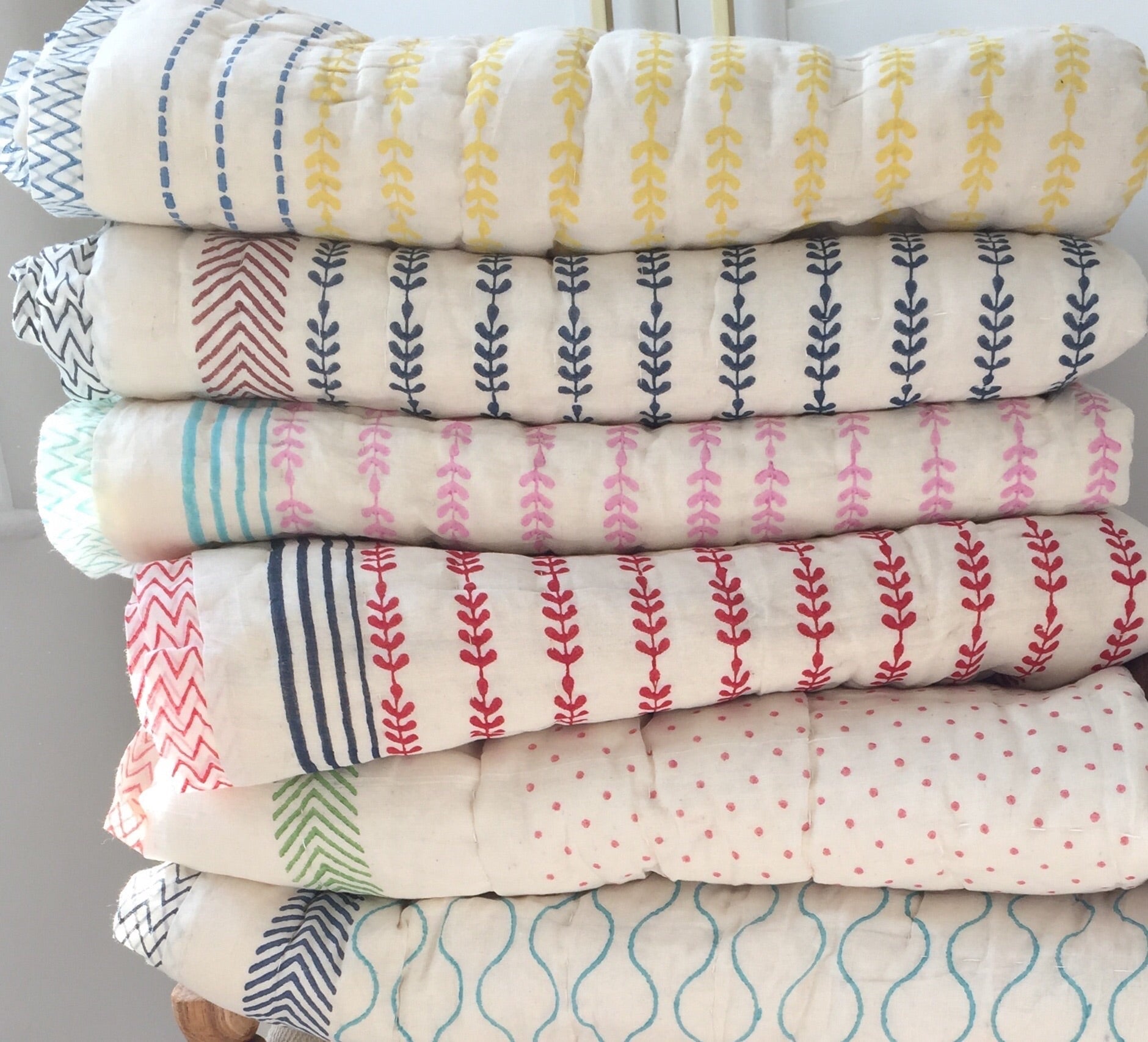 Organic Mama Hippo and Baby Hippo Quilted Mini Blankets The Charpoy