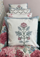 PINK FLOWER MOTIF CUSHION The Charpoy