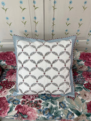 PINK FLOWER MOTIF CUSHION The Charpoy