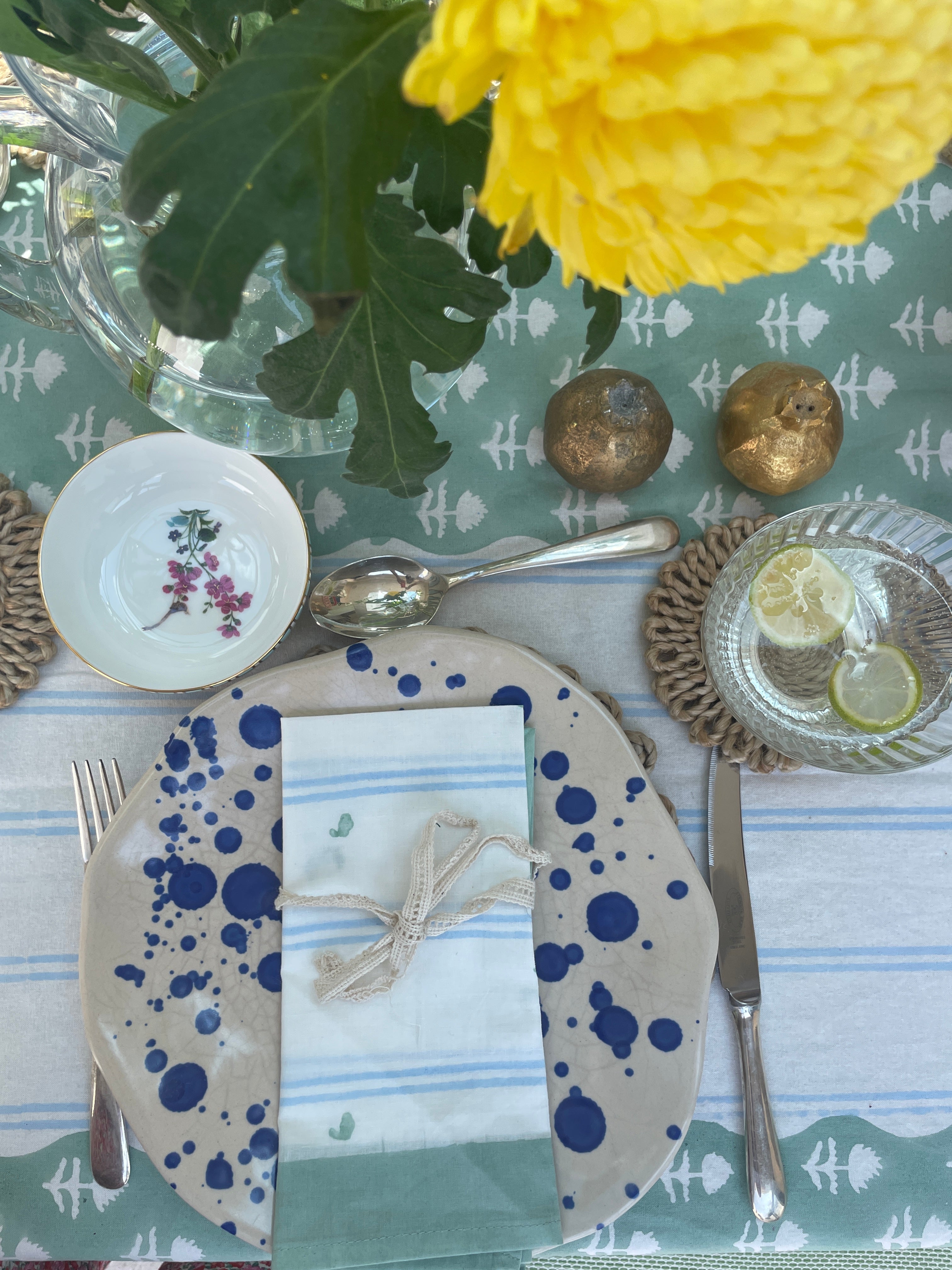 Pale Blue Stripe Napkins (Set Of Four) The Charpoy