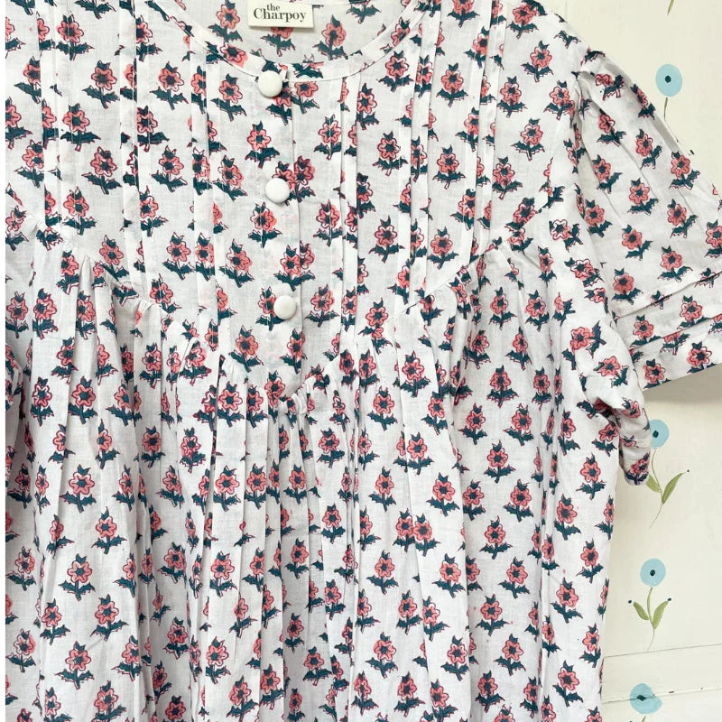 Peach Flower Cotton Nighties The Charpoy