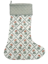 Peach Lattice Large Christmas Stocking
