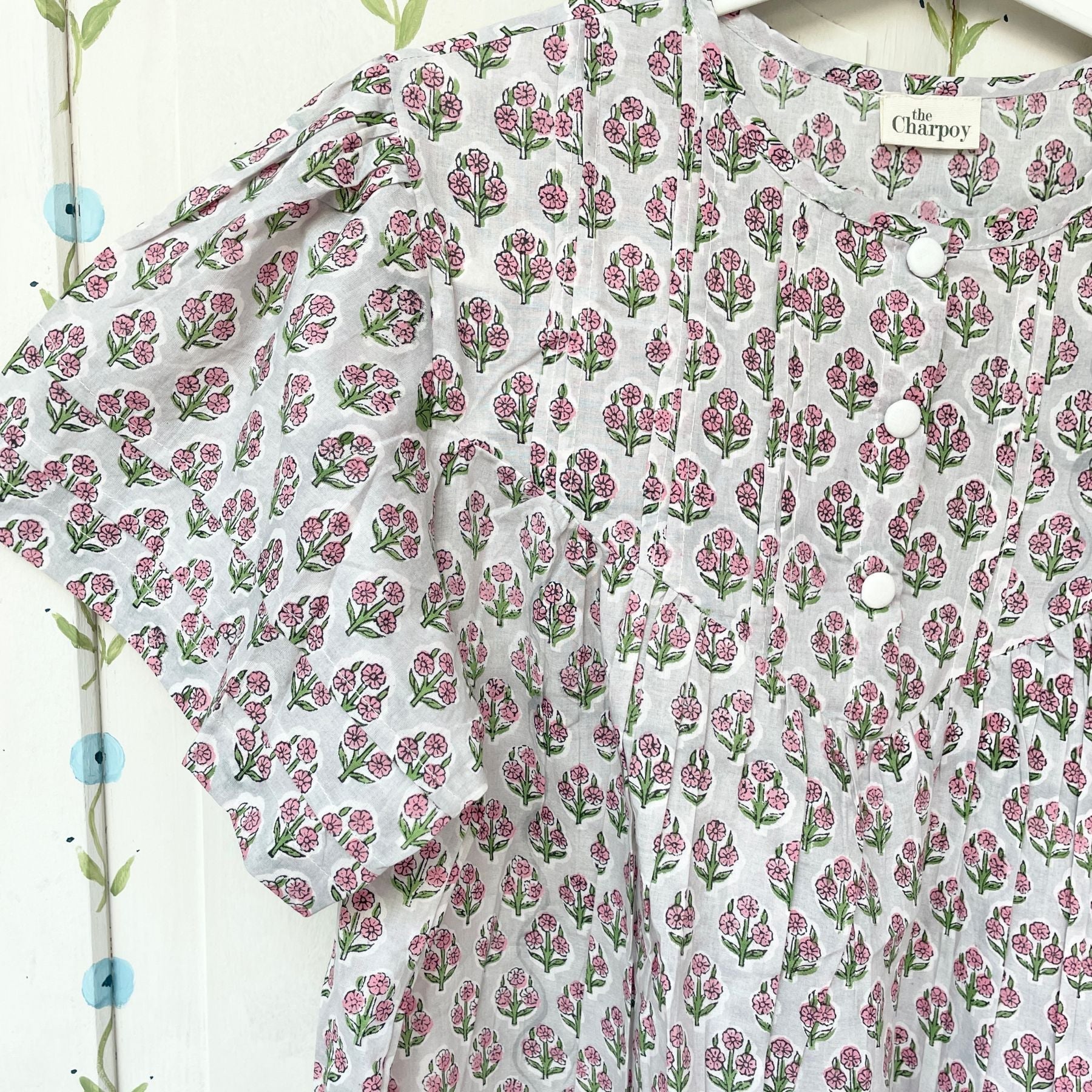 Pink Flower Cotton Nighties The Charpoy