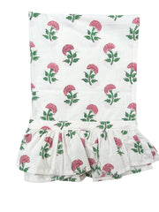 Pink Tulip flowers on a kitchen towel The Charpoy
