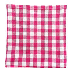 Rasberry Pink Gingham Napkins (Set of four) The Charpoy