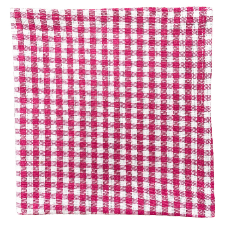 Rasberry Small Pink Gingham Napkins The Charpoy