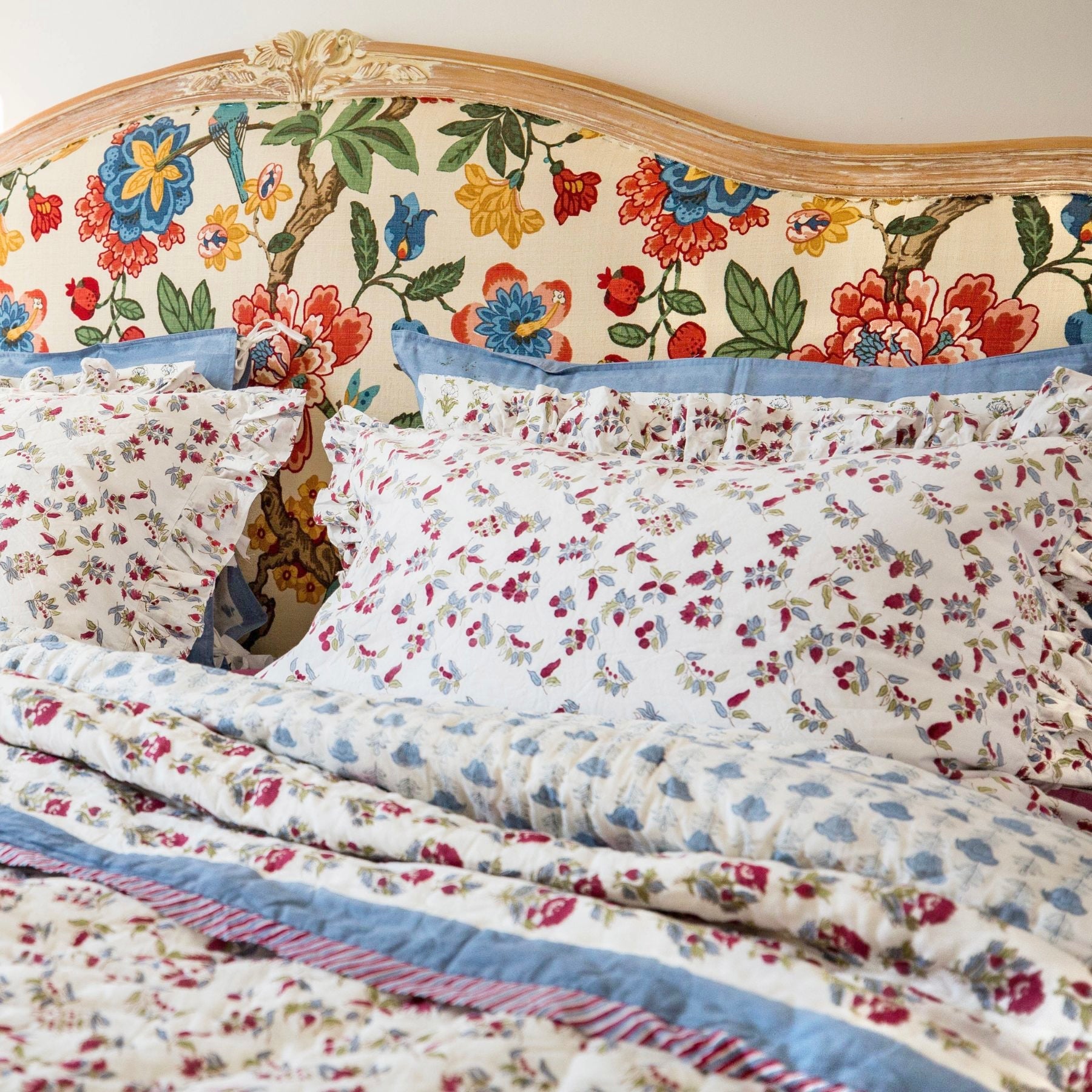 Red Flowers Pillow Cover The Charpoy