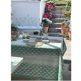 Scalloped Stripe Table Cloth The Charpoy