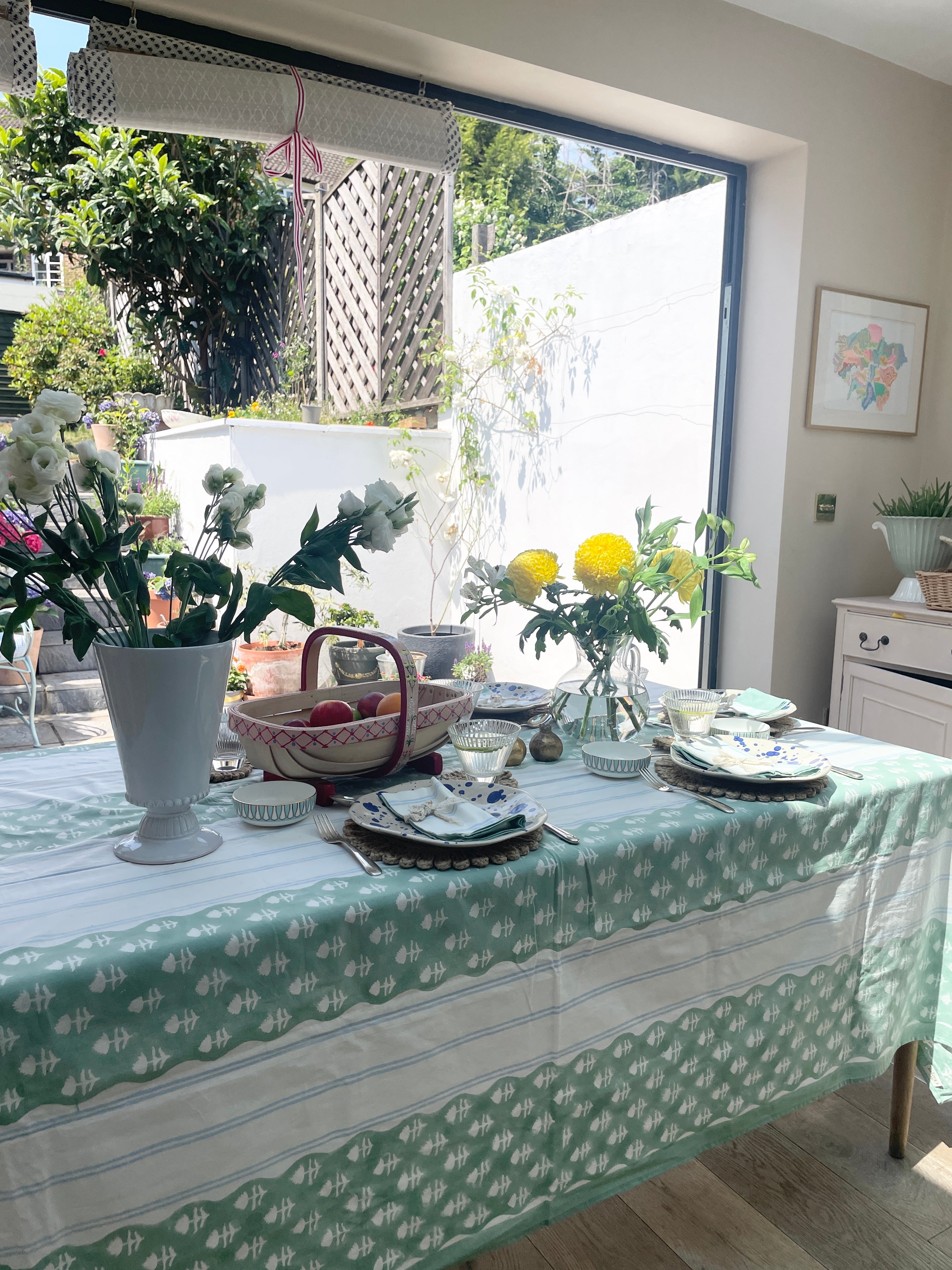 Scalloped Stripe Table Cloth The Charpoy