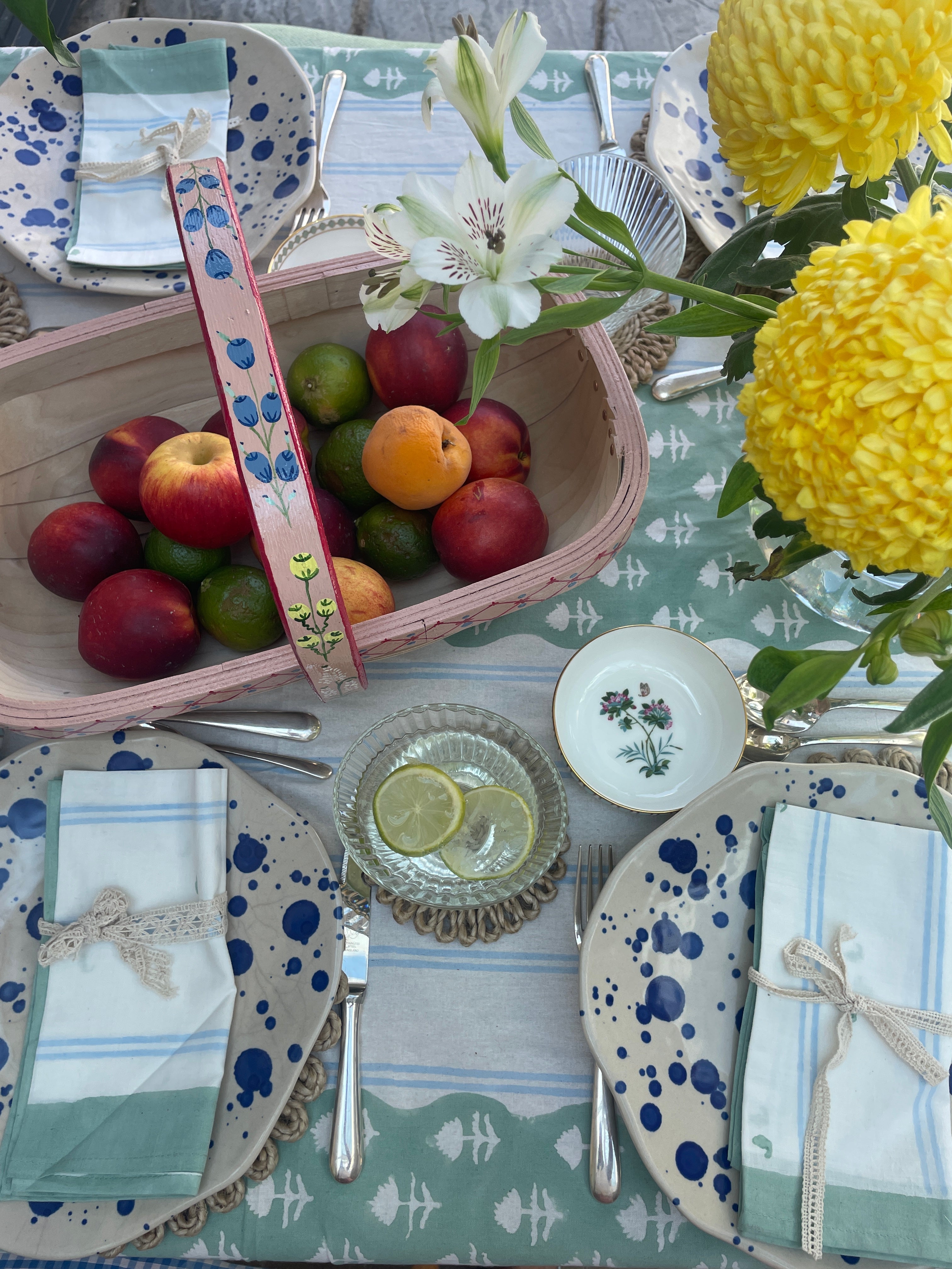Scalloped Stripe Table Cloth The Charpoy