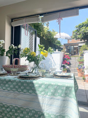 Scalloped Stripe Table Cloth The Charpoy