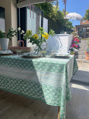 Scalloped Stripe Table Cloth The Charpoy