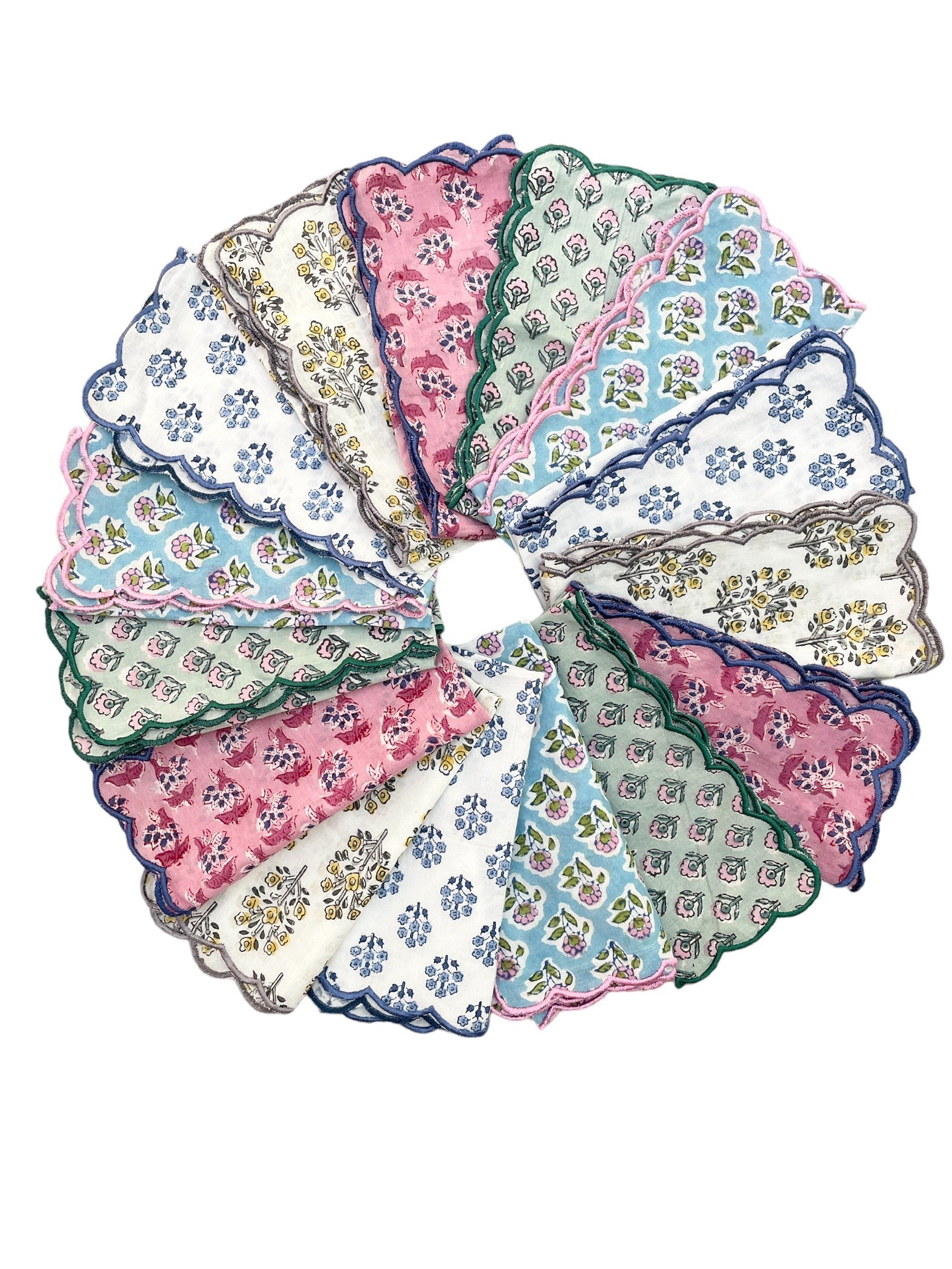 Scalloped Yellow Napkin (Set Of Four) The Charpoy