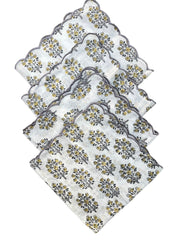 Scalloped Yellow Napkin (Set Of Four) The Charpoy