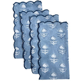 Scalloped Mid Night Blue Napkin (Set Of Four)