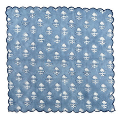 Scalloped Mid Night Blue Napkin (Set Of Four)