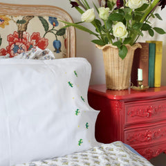 White Flower Embroidered Pillow Covers The Charpoy