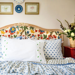 White Flower Embroidered Pillow Covers The Charpoy