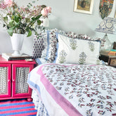 White Flower Pillow Cover The Charpoy