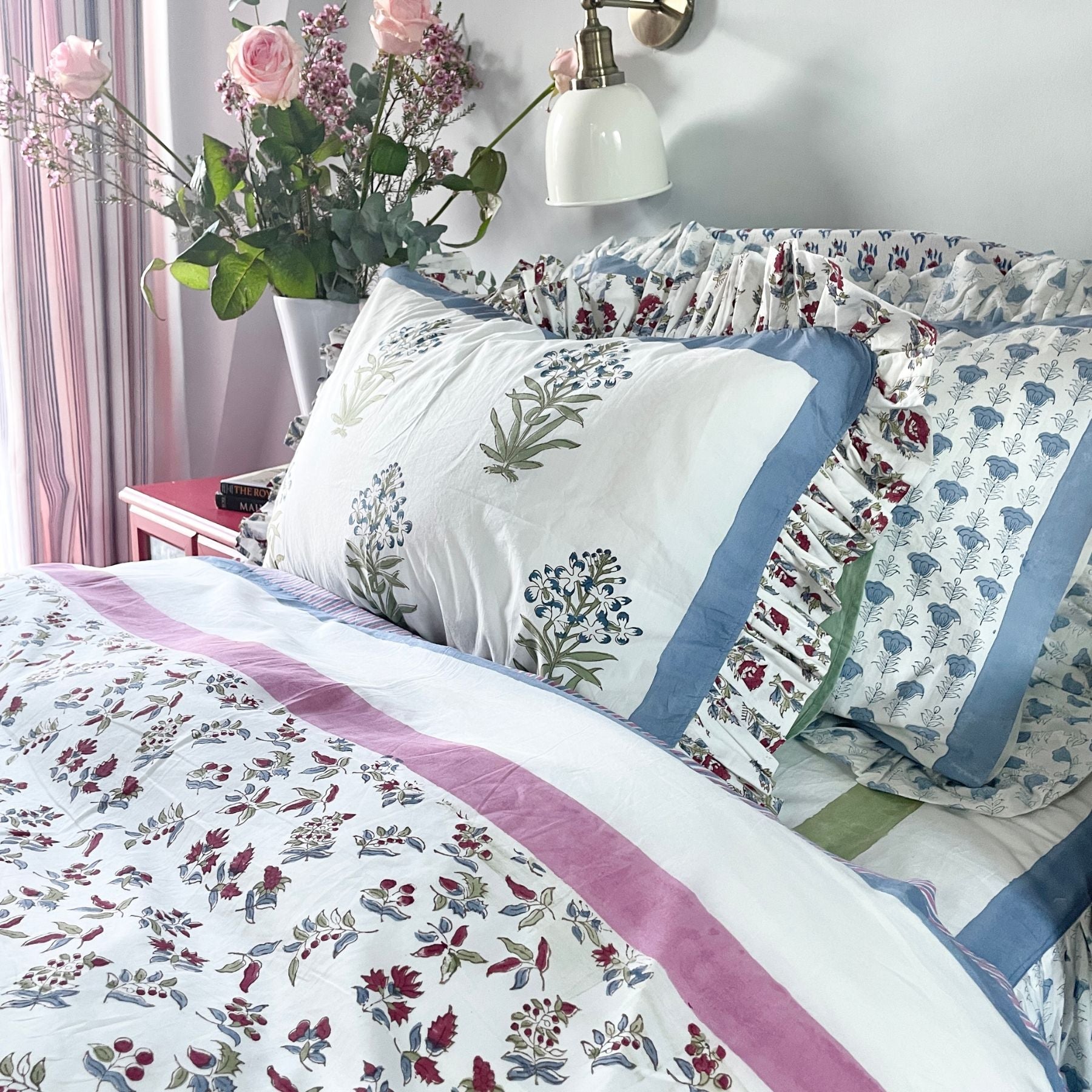 White Flower Pillow Cover The Charpoy